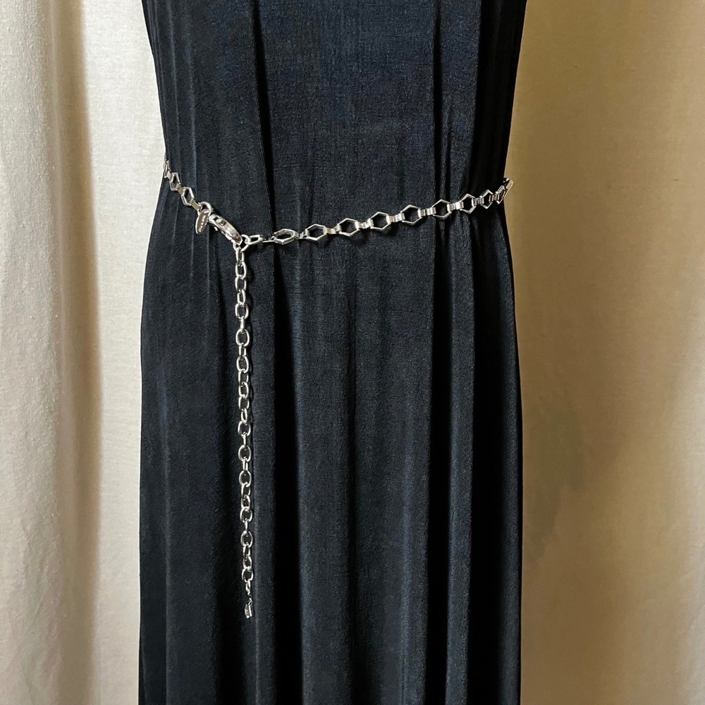 NY&Co Italy Silver Hex Link Belt Necklace Convertible Chain 30–39"